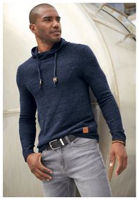 Sweter z kapturem bonprix niebieski melanż. Typ kołnierza: kaptur. Kolor: niebieski. Wzór: melanż #3