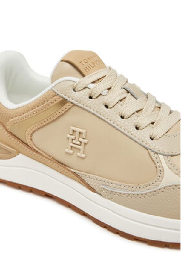 TOMMY HILFIGER - Tommy Hilfiger Sneakersy FW0FW08472 Beżowy. Kolor: beżowy. Materiał: skóra