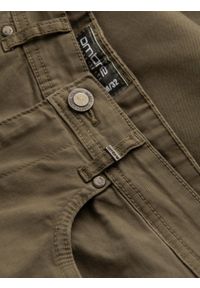 Ombre Clothing - Spodnie męskie chino o dopasowanym kroju - oliwkowe V3 OM-PACP-0151 - XXL. Okazja: na co dzień. Kolor: oliwkowy. Materiał: bawełna, materiał, tkanina, elastan. Styl: casual #7