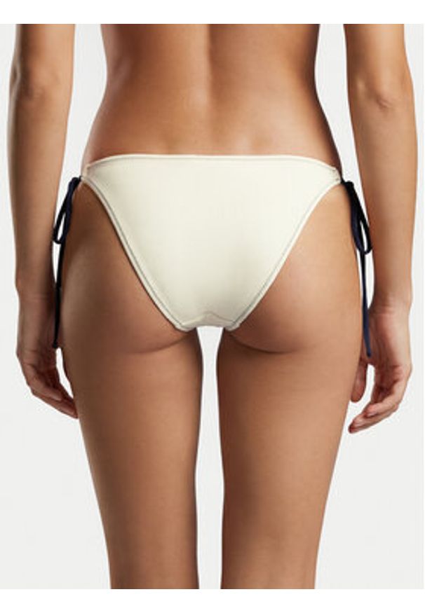 Calvin Klein Swimwear Dół od bikini LV00Q61215 Kremowy. Kolor: kremowy. Materiał: syntetyk