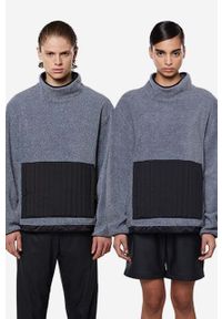 Rains bluza Fleece High Neck 1850 kolor szary wzorzysta 1850.HEATHERGREY. Kolor: szary. Materiał: polar #1
