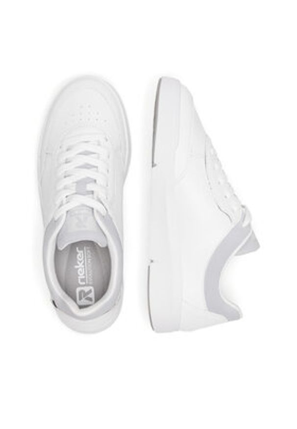 Rieker Revolution Lifestyle Sneakersy 41910-81 Biały. Kolor: biały. Materiał: skóra