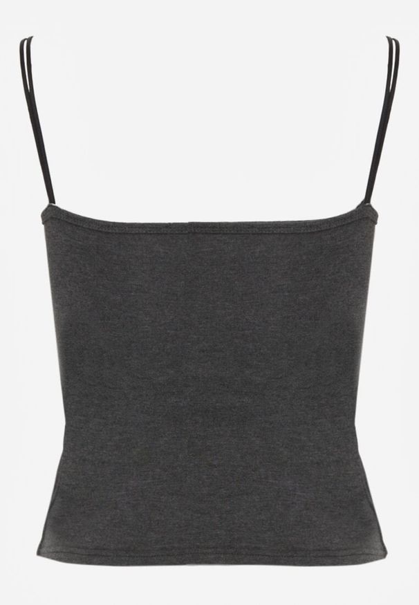 Renee - Szary Top z Wiskozy na Podwójnych Ramiączkach Indrea. Okazja: na co dzień. Kolor: szary. Materiał: wiskoza. Długość rękawa: na ramiączkach. Styl: casual, klasyczny