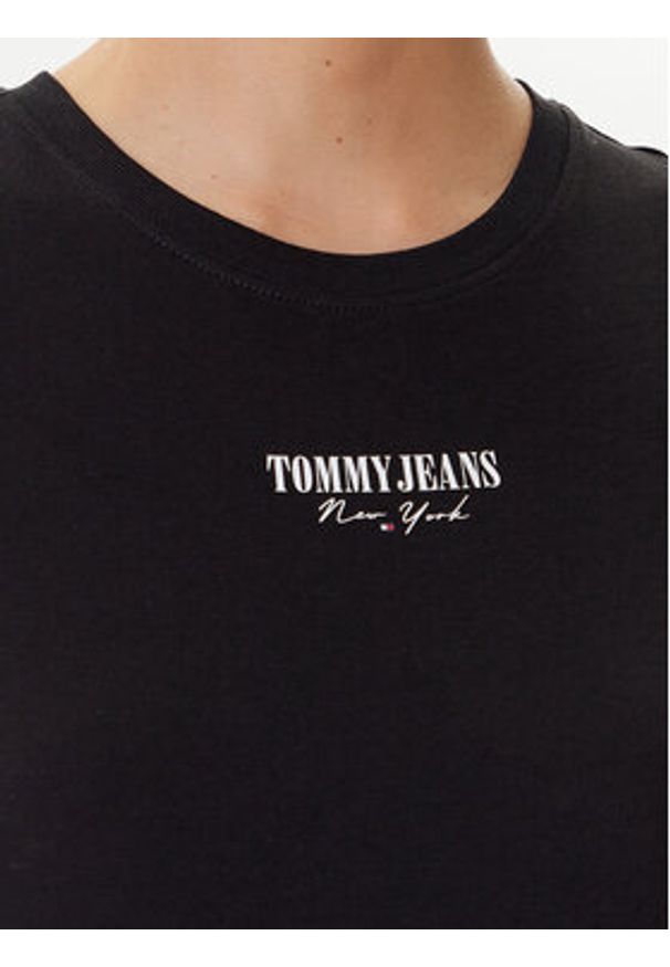 Tommy Jeans T-Shirt Essential DW0DW20913 Czarny Slim Fit. Kolor: czarny. Materiał: bawełna
