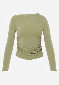 Renee - Zielona Marszczona Bluzka z Wiskozą i Bawełną Trihal. Okazja: na co dzień. Kolor: zielony. Materiał: wiskoza, bawełna. Styl: casual #5