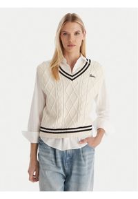 Guess Sweter V5GR00 Z3FB1 Biały Classic Fit. Kolor: biały. Materiał: bawełna #1