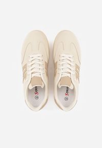 Born2be - Beżowe Sneakersy Kultowe Tenisówki na Platformie Hlalna. Kolor: beżowy. Materiał: jeans. Szerokość cholewki: normalna. Sezon: wiosna. Obcas: na platformie #3