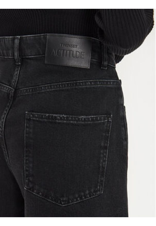 TwinSet - TWINSET Jeansy 242AT2274 Czarny Carrot Fit. Kolor: czarny