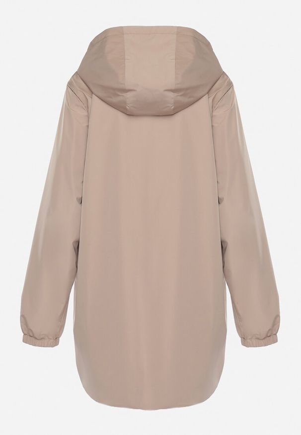 Born2be - Beżowa Przejściowa Kurtka Dwustronna z Kapturem i Metalicznym Połyskiem Tashta. Typ kołnierza: kaptur. Kolekcja: plus size. Kolor: beżowy