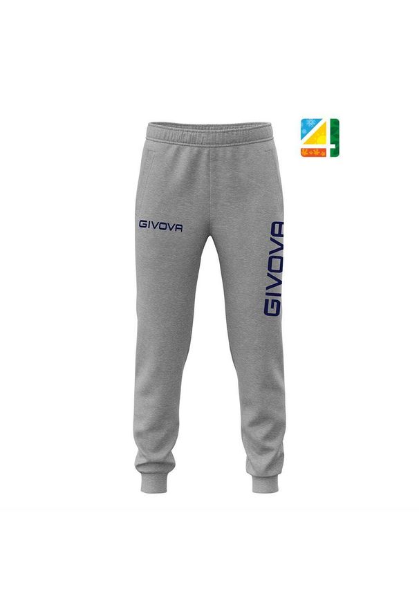 Givova Pantalony Treningowe Big Logo Szare XL - Komfort i Styl. Kolor: szary. Materiał: poliester, bawełna. Długość: długie. Sport: fitness