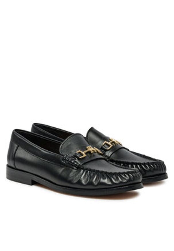 TOMMY HILFIGER - Tommy Hilfiger Mokasyny Soft Leather Horsebit Loafer FW0FW08414 Czarny. Kolor: czarny. Materiał: skóra