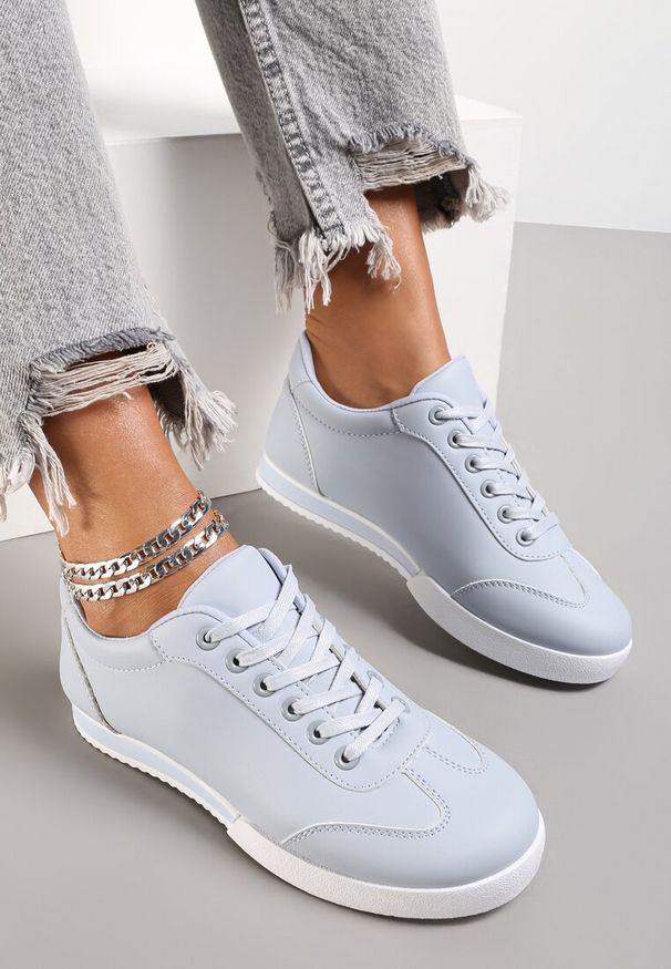 Renee - Niebieskie Sneakersy Turning Away. Kolor: niebieski. Obcas: na płaskiej podeszwie