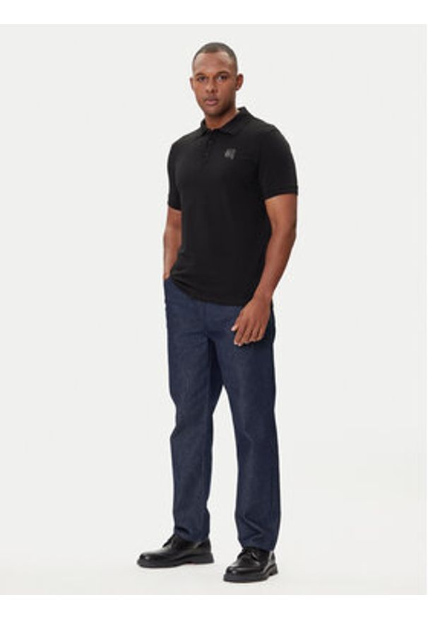 Karl Lagerfeld - KARL LAGERFELD Polo 745020 554235 Czarny Regular Fit. Typ kołnierza: polo. Kolor: czarny. Materiał: bawełna