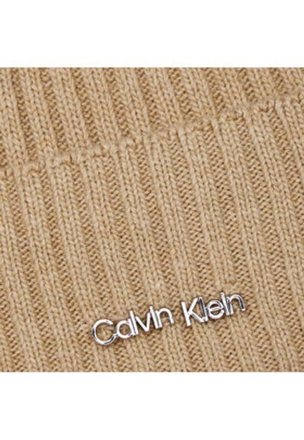 Calvin Klein Czapka Ck Must Logo Beanie K60K611401 Szary. Kolor: szary. Materiał: materiał