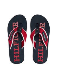 TOMMY HILFIGER - Tommy Hilfiger Japonki Patch Hilfiger Beach Sandal FM0FM05024 Czerwony. Kolor: czerwony. Materiał: materiał