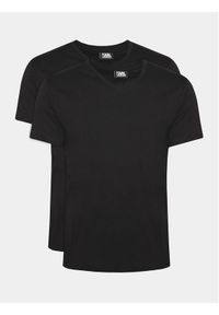 Karl Lagerfeld - KARL LAGERFELD Komplet t-shirtów 765001 500298 Czarny Slim Fit. Typ kołnierza: dekolt w karo. Kolor: czarny. Materiał: bawełna #1