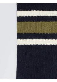 Big-Star - Skarpety męskie z paskami granatowe Rajanold 403. Kolor: niebieski. Materiał: prążkowany, bawełna. Wzór: ze splotem #2