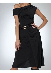 Sinsay - Elegancka sukienka midi - czarny. Kolor: czarny. Styl: elegancki