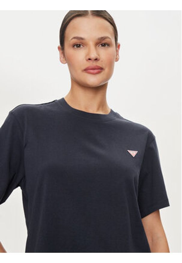 Guess Jeans T-Shirt W4YI05 K8HM0 Granatowy Regular Fit. Kolor: niebieski. Materiał: bawełna