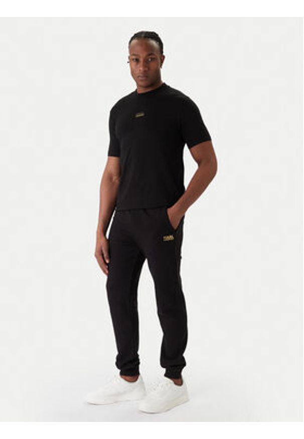 Karl Lagerfeld - KARL LAGERFELD T-Shirt 755034 561235 Czarny Regular Fit. Typ kołnierza: dekolt w karo. Kolor: czarny. Materiał: bawełna