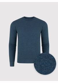 Pako Lorente - PAKO LORENTE – Granatowy sweter męski o-neck. Okazja: na co dzień. Kolor: niebieski. Materiał: poliester, wiskoza. Sezon: jesień. Styl: casual #10
