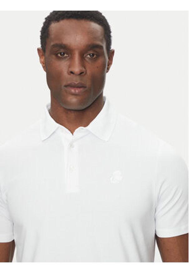 Karl Lagerfeld - KARL LAGERFELD Polo 745750 500221 Biały Regular Fit. Typ kołnierza: polo. Kolor: biały. Materiał: bawełna