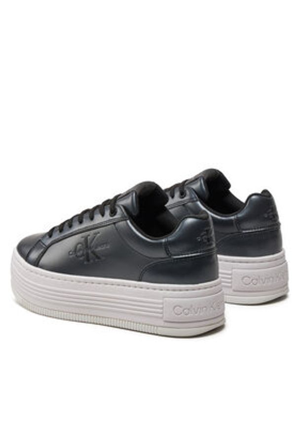 Calvin Klein Jeans Sneakersy Bold Platf Low Lace Lth Ml Mtl YW0YW01464 Czarny. Kolor: czarny. Materiał: skóra