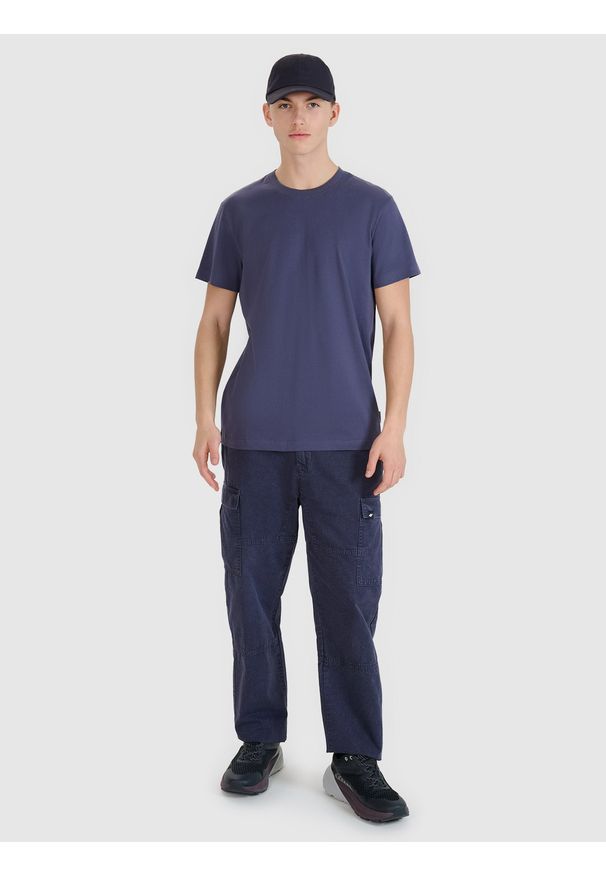 4f - 4F Spodnie casual cargo męskie - szare XXL. Kolor: szary. Materiał: bawełna, tkanina