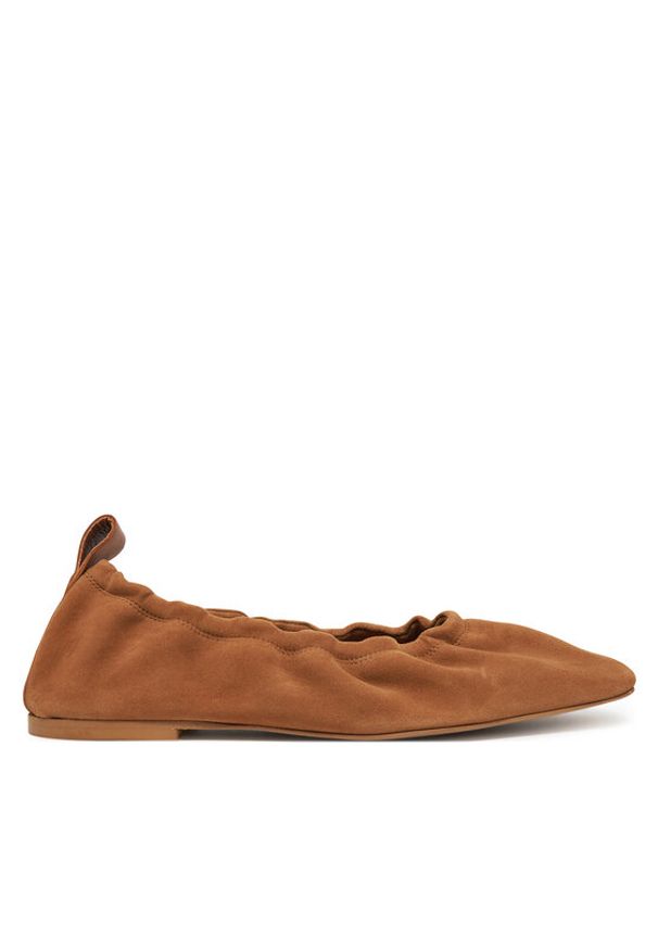 Pepe Jeans Baleriny Poppy Basic PLS10430 Brązowy. Kolor: brązowy. Materiał: zamsz, skóra