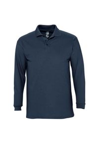 SOL'S - Koszulka Polo Z Długim Rękawem Dla Dorosłych Unisex Winter II. Okazja: na co dzień. Typ kołnierza: polo. Kolor: niebieski. Długość rękawa: długi rękaw. Długość: długie. Styl: casual