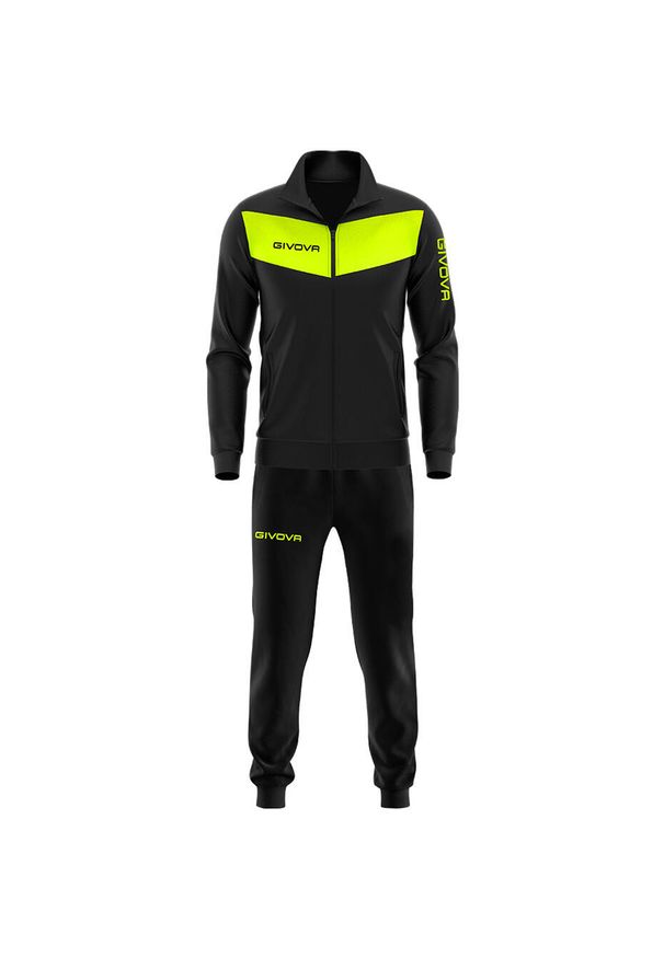 Dres sportowy Givova Tuta Visa fluo. Kolor: czarny, wielokolorowy, żółty. Materiał: dresówka. Sport: fitness, piłka nożna