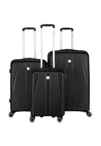 Zestaw walizek podróżnych z tworzywa ABS w czarnym kolorze Peterson PTN PP-09-SET3. Kolor: czarny #1