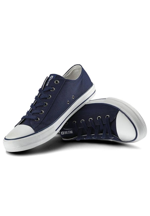 Big-Star - Trampki BIG STAR DD174270 Granatowy. Okazja: na co dzień, na randkę. Zapięcie: pasek. Kolor: niebieski. Materiał: jeans, materiał. Szerokość cholewki: normalna. Styl: klasyczny, casual