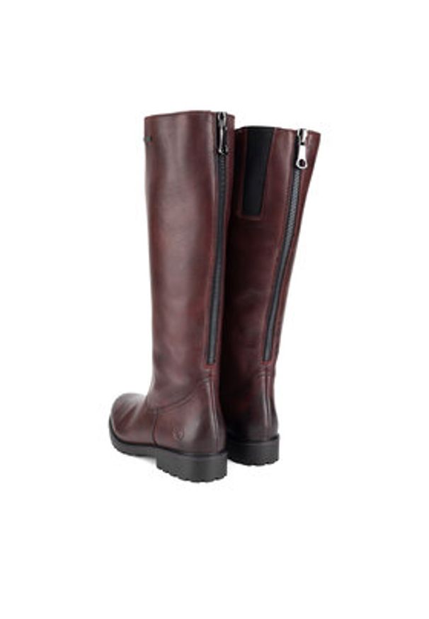 Remonte Oficerki R6576-35 Bordowy. Kolor: czerwony. Materiał: skóra
