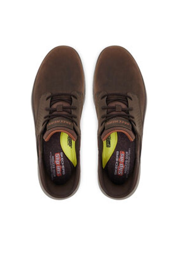 skechers - Skechers Sneakersy Orell-Yates 205249/COC Brązowy. Kolor: brązowy. Materiał: skóra