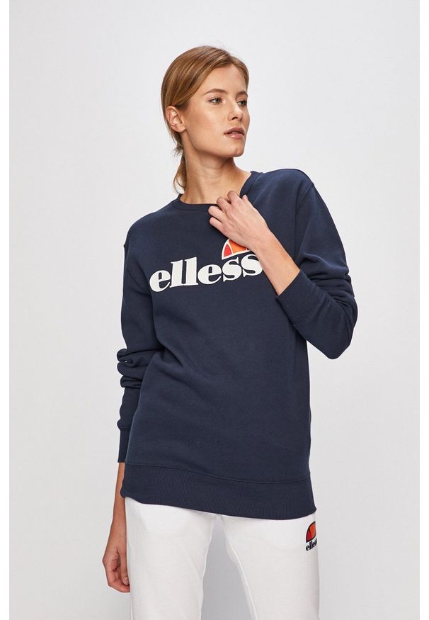 Ellesse - Bluza. Okazja: na co dzień. Kolor: niebieski. Materiał: dzianina. Wzór: nadruk. Styl: casual