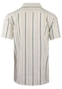 Weekendowa Koszula Męska - Brave Soul - Ecru w Paski. Kolor: beżowy, wielokolorowy, brązowy. Materiał: wiskoza, bawełna, poliester. Wzór: paski. Styl: sportowy #6
