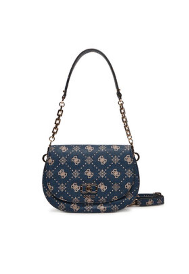 Guess Torebka Emelie Logo HWGP99 28200 Granatowy. Kolor: niebieski. Materiał: skórzane