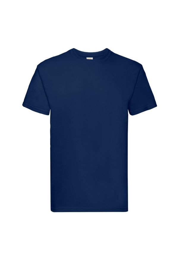 FRUIT OF THE LOOM - Męska Koszulka Super Premium. Kolor: niebieski. Sport: turystyka piesza