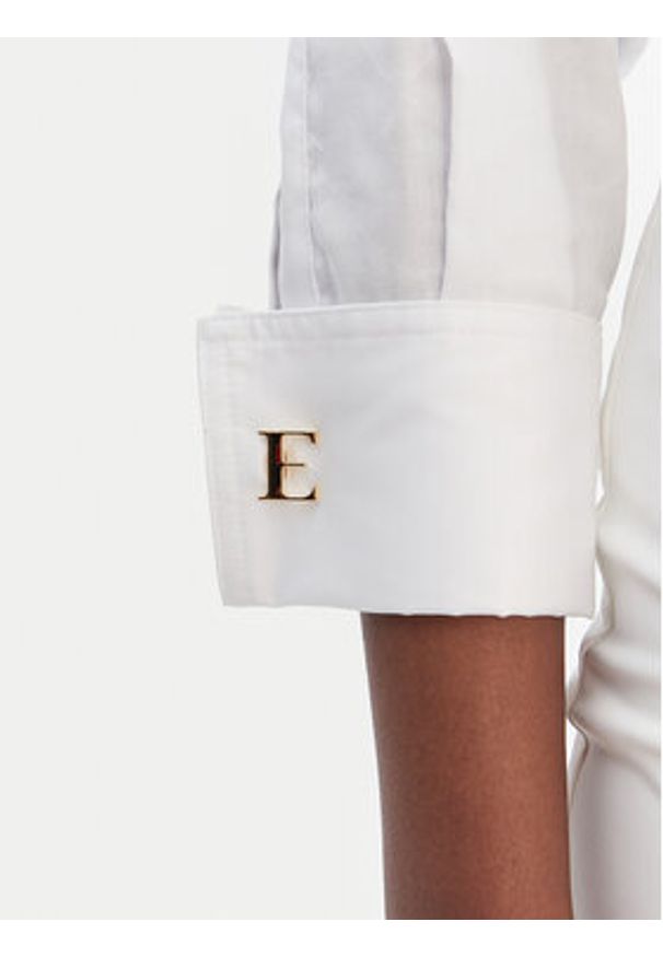 Elisabetta Franchi Koszula CA-141-61E2-V390 Biały Regular Fit. Kolor: biały. Materiał: bawełna