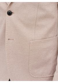 Pako Lorente - Beżowa marynarka melanż. Okazja: na co dzień. Kolor: beżowy. Materiał: poliester, dzianina, bawełna. Wzór: melanż. Sezon: wiosna. Styl: casual #5