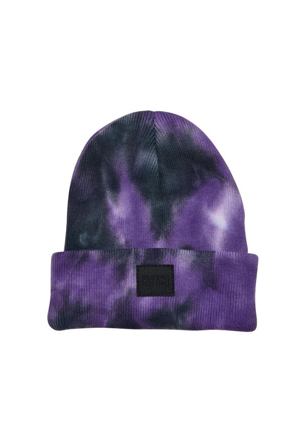 Urban Classics - Czapka Dziecięca Tie Dye Beanie. Kolor: fioletowy, wielokolorowy, szary