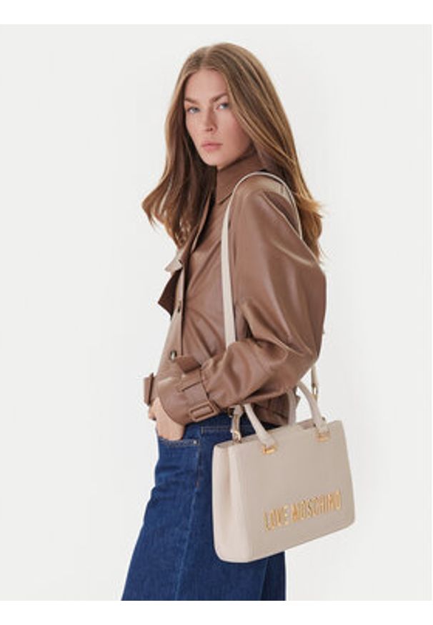 Love Moschino - LOVE MOSCHINO Torebka JC4022PP0NKD0110 Écru. Materiał: skórzane