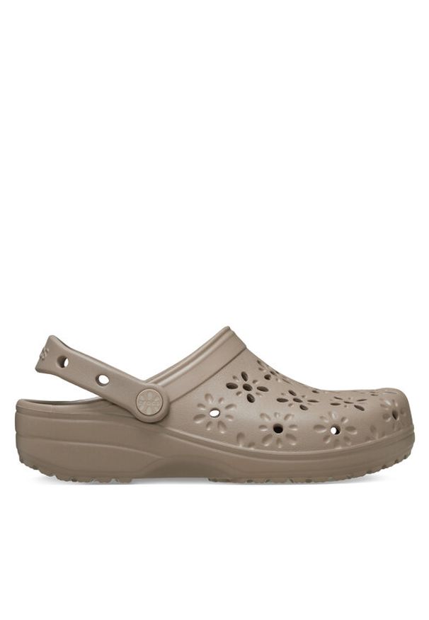 Crocs Klapki Classic Floral Cut Out Clog 210927 Brązowy. Kolor: brązowy
