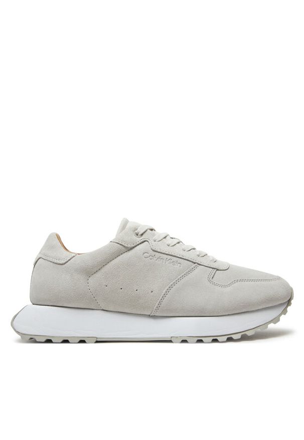 Calvin Klein Sneakersy Low Top Lace Up Suede HM0HM01645 Szary. Kolor: szary. Materiał: zamsz, skóra