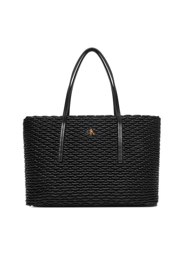 Calvin Klein Torebka LV04F3292G Czarny. Kolor: czarny. Materiał: skórzane