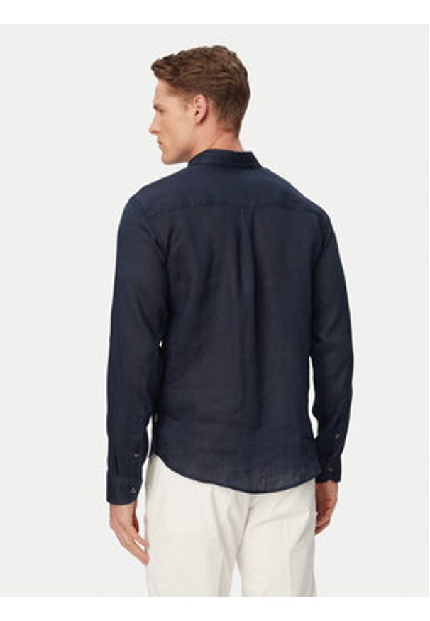 Aeronautica Militare Koszula 261CA1321UCT03089 Granatowy Regular Fit. Kolor: niebieski. Materiał: len