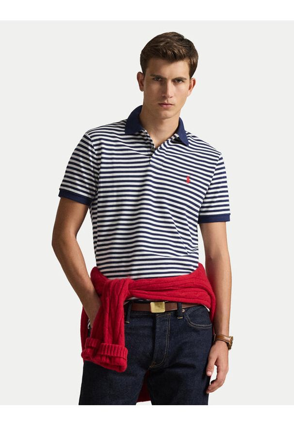 Polo Ralph Lauren Polo 710956682500 Granatowy Slim Fit. Typ kołnierza: polo. Kolor: niebieski. Materiał: bawełna