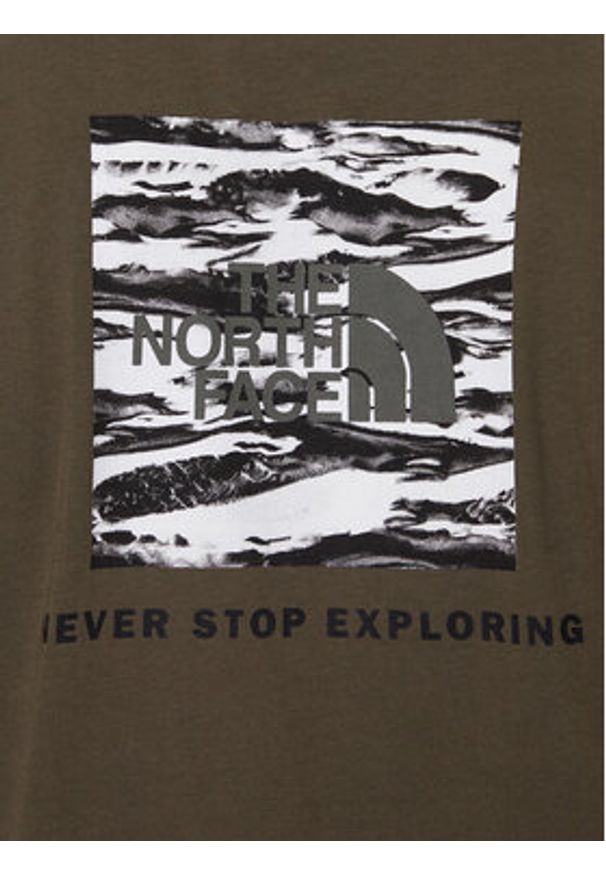 The North Face T-Shirt Box Nse Edge Of Light NF0A8E3H Zielony Regular Fit. Kolor: zielony. Materiał: bawełna