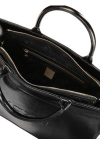 Kazar - Czarna skórzana torebka typu tote bag. Kolor: czarny. Wzór: aplikacja. Sezon: lato. Materiał: skórzane. Styl: elegancki, biznesowy #3